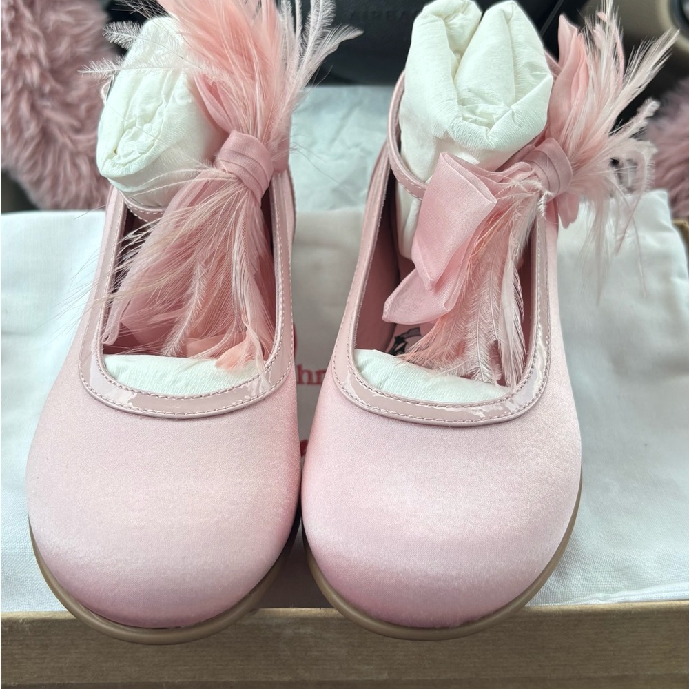 Christian Louboutin Pink Flats with Bow Details